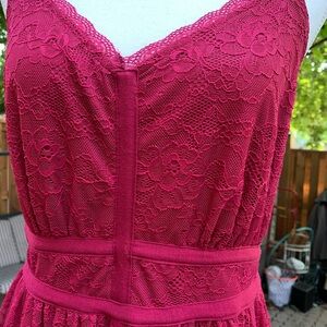 Torrid Magenta Floral Lace Fit & Flare Dress - Fuchsia Romantic Midi - Size 2